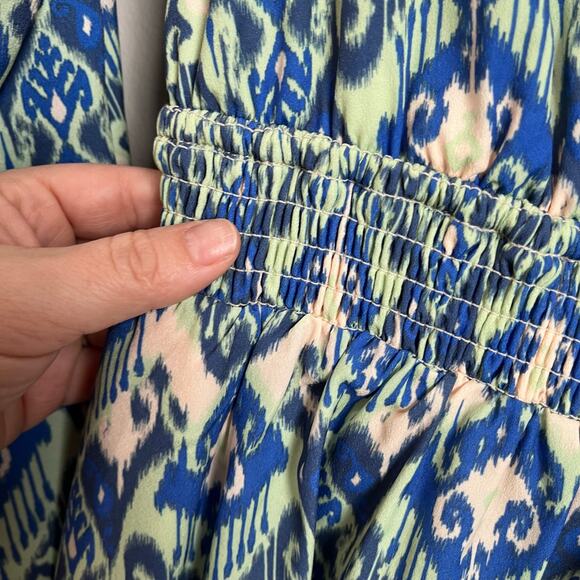 Georgie Long Sleeve Ballon Sleeve Front Tie Boho Mini Dress Size X-Small - Picture 8 of 11